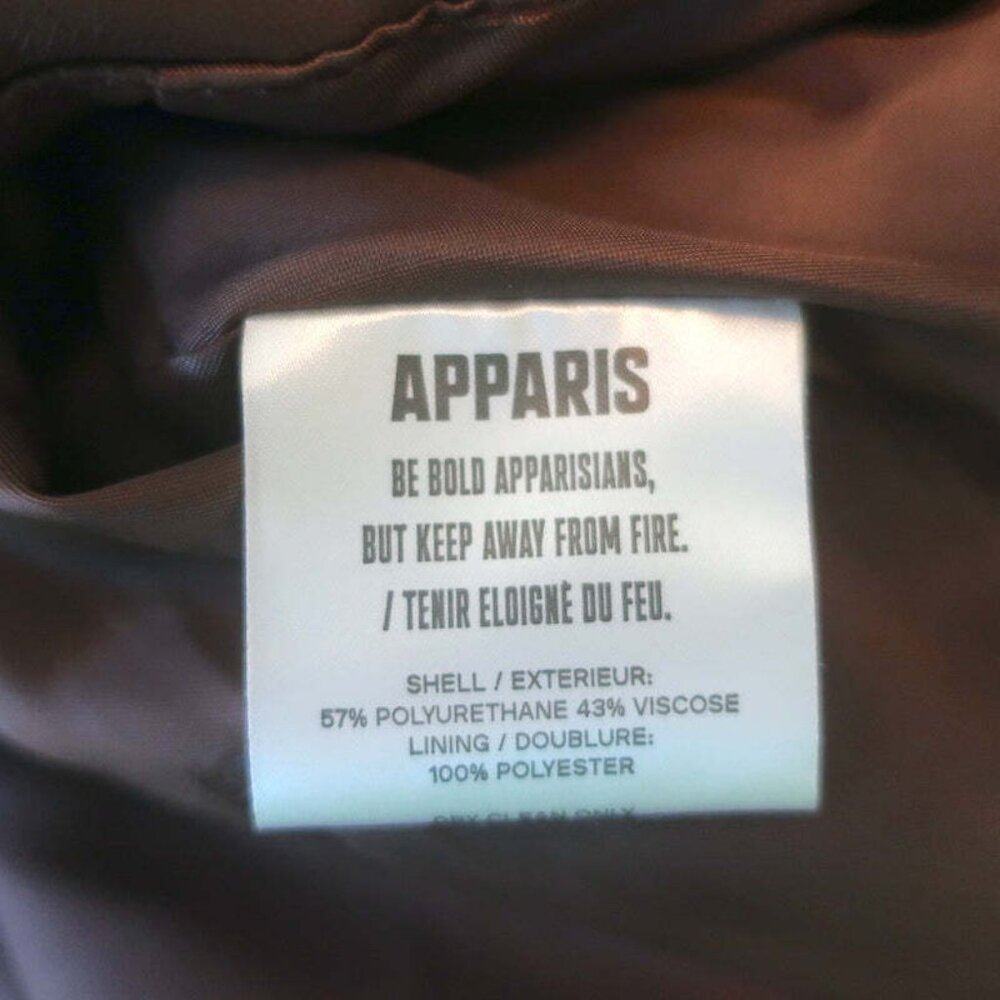 Apparis Jemma Faux Leather Puffer Jacket Cocoa Brown Size Medium NEW - Picture 7 of 8